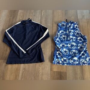 Pair of 2 J.Crew rash guard XL EUC Zippers in back. Great cut Stay safe in Sun!